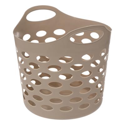 Flexibele wasmand/opbergmand - rond - beige - 82 liter - D39 x H54 cm