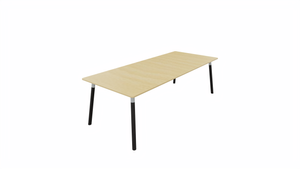 Tafel 8811 recht - 240 x 100 cm. - Alu - Beuken - Beuken donker