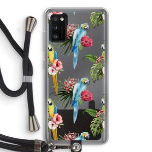 Kleurrijke papegaaien: Samsung Galaxy A41 Transparant Hoesje met koord