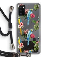 Kleurrijke papegaaien: Samsung Galaxy A41 Transparant Hoesje met koord