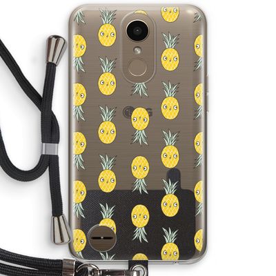 Ananas: LG K10 (2017) Transparant Hoesje met koord