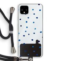 Blauwe stippen: Pixel 4 XL Transparant Hoesje met koord