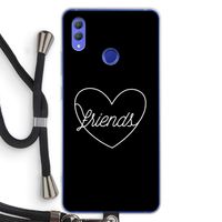 Friends heart black: Honor Note 10 Transparant Hoesje met koord