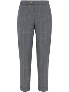 Brunello Cucinelli pantalon court à carreaux - Gris