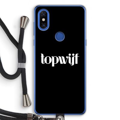 Topwijf Zwart: Xiaomi Mi Mix 3 Transparant Hoesje met koord
