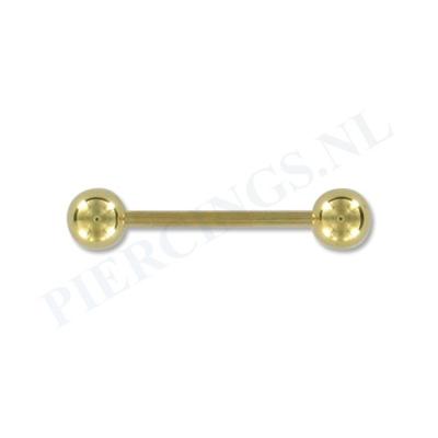 Barbell goud kleur 19 mm