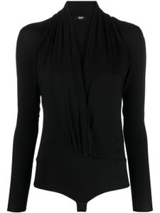 Versace body drapé à col v - Noir
