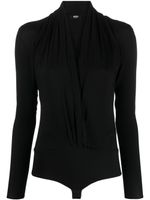 Versace body drapé à col v - Noir