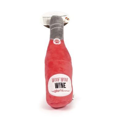 Knuffel voor honden Gloria Woof Woof Wine Roze Polyester Polypropyleen