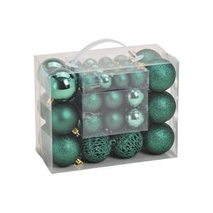 Kerstballen - set 50x st - groen - mix 3, 4 en 6 cm - kunststof - pakket