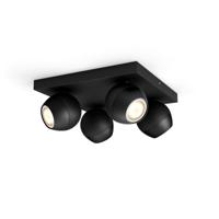 Philips Plafondlamp Hue Buckram - White Ambiance 4-lichts zwart 929003048301
