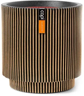 Capi nature groove nl cilinder bloempot 35x38 cm zwart, goud