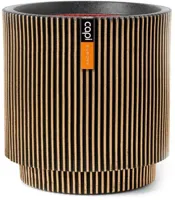 Capi nature groove nl cilinder bloempot 35x38 cm zwart, goud - thumbnail