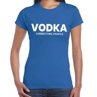 Vodka drank tekst t-shirt blauw voor dames - thumbnail