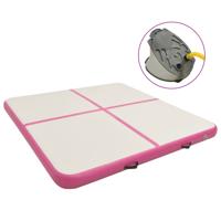VidaXL Gymnastiekmat met pomp opblaasbaar 200x200x20 cm pvc roze