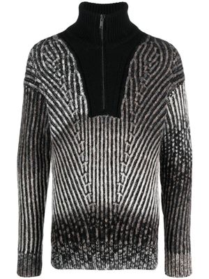 DONDUP pull en laine mélangée à fermeture zippée - Noir