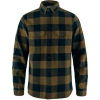 Fjallraven Övik Heavy Flannel Overhemd Heren Wood Brown-Dark Navy M