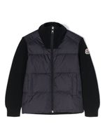 Moncler Enfant doudoune à patch logo - Bleu