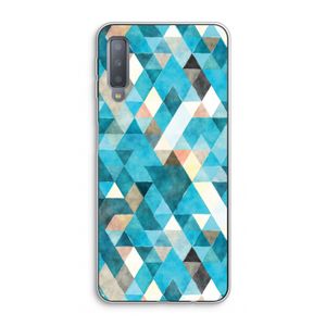 Gekleurde driehoekjes blauw: Samsung Galaxy A7 (2018) Transparant Hoesje
