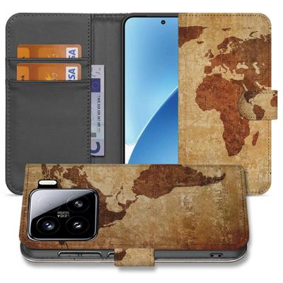 Xiaomi 15 | Flip Cover | Wereldkaart