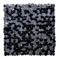 Wicotex Douchemat - vierkant - zwart - steentjes - 53 cm   - - thumbnail