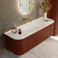 Badmeubel Mondiaz Kurve-Dlux | 140 cm cm | Meubelkleur Ruby | Wastafelkleur Opalo | Solid surface | Wasbak midden spoelbak | Zonder kraangat(en) Badmeubel Mondiaz Kurve-Dlux | 140 cm cm | Meubelkleur Ruby | Wastafelkleur Opalo | Solid surface | Wasbak midden spoelbak | Zonder kraangat(en)