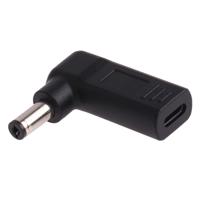 USB-C/type-C vrouwelijk tot 5 5 x 2.1 mm male plug elleboog adapter connector