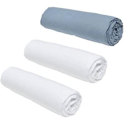 Set van 3 teday essentiële vloeken - 140 x 190 cm - 2 personen - 100% katoen - krijt/ denim