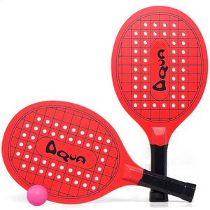 Actief speelgoed tennis/beachball setje rood met tennisracketmotief - Beachballsets