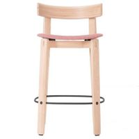 Gazzda Nora barkruk met leuning - laag whitewash Main Line Flax - thumbnail