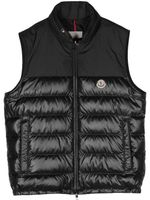 Moncler gilet matelassé à patch logo - Noir