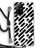 Zwarte vegen: Oppo A95 5G Transparant Hoesje met koord