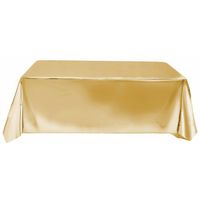 Tafelkleed/tafellaken polyester folie metallic goud 140 x 275 cm - Tafellakens - thumbnail