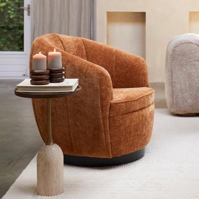 Rivièra Maison Draaifauteuil 'The Countess' Weave stof, kleur Maroon Brown