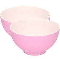 4x stuks onbreekbare kunststof/melamine roze dessert schaaltje Dia 14 x H 7.5 cm voor outdoor/camp