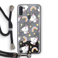 Rainbow Unicorn: Samsung Galaxy A11 Transparant Hoesje met koord