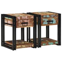 Nachtkastje 2 pcs 40 x 40 x 50 cm massief gerecycled hout