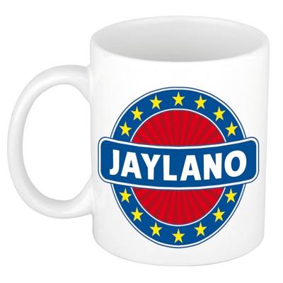 Jaylano voornaam koffiemok - beker - wit/blauw - 300 ml - Cadeau - Heren - Collega - Vaderdag Jaylano voornaam koffiemok - beker - wit/blauw - 300 ml - Cadeau - Heren - Collega - Vaderdag
