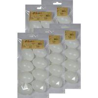 40x Plastic eitjes wit 6 cm decoratie/versiering - Feestdecoratievoorwerp