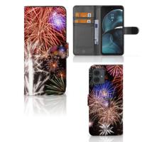 Motorola Moto G14 | Wallet Case | met Pasjes | Vuurwerk