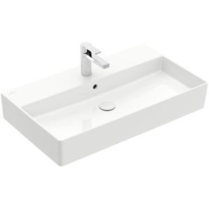 Villeroy & Boch Memento 2.0 wastafel voor handdoekhouders 80x47cm met overloop 1 kraangat ceramic+ wit 4A2280R1