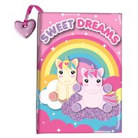 Dagboek Sweet Dreams unicorns/eenhoorns met glitter - thumbnail