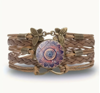 Paarse mandala armband vlinder - Sieraden - Spiritueelboek.nl