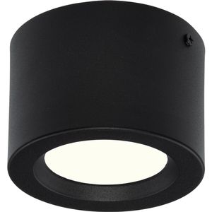 LED Downlight - Opbouw Rond Hoog 5W - Natuurlijk Wit 4200K - Mat Zwart Aluminium - Ø105mm