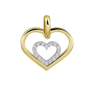 TFT Hanger Bicolor Goud Hart Zirkonia
