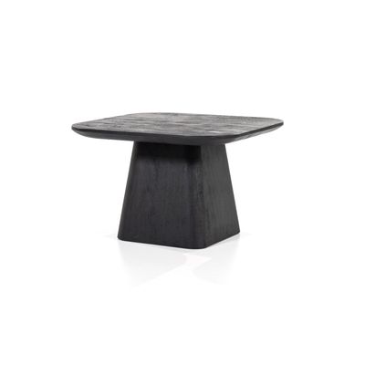 Eleonora Bijzettafel 'Aron' Mangohout, 60 x 60cm, kleur Zwart