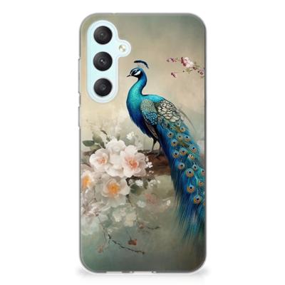 TPU Hoesje voor Samsung Galaxy S23 FE Vintage Pauwen TPU Hoesje voor Samsung Galaxy S23 FE Vintage Pauwen
