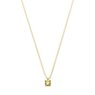14k Geelgouden Ketting met Citrien (November) - 42+2 cm