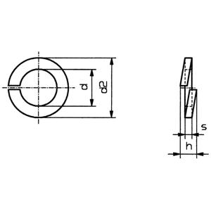 TOOLCRAFT B4 D127:A2K 188666 Veerring Binnendiameter: 4.1 mm M4 DIN 127 Verenstaal 100 stuk(s)