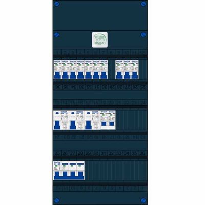 GACIA groepenkast 10 groepen 230v kookgroep 2x230V 3 fase 400V met 3 aardlekschakelaars